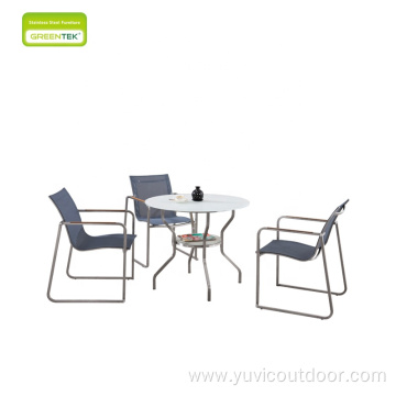 Comfortable Teslin Chair Teak Armrest Outdoor Furniture
